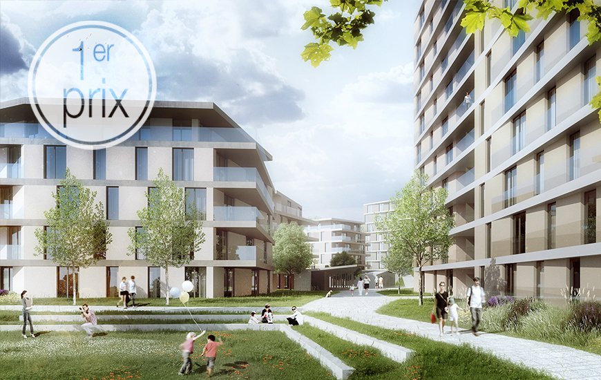 1er prix au concours de logements Les Fiches Nord à Lausanne